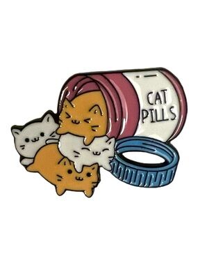 🧷Antidepressant “Cat Pills” Cartoon Cat Enamel Pin Brooch